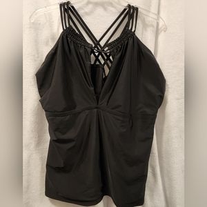 NWT Sexy Tankini Top • Empire Waist Design • Crisscross Straps • Deep V-Neck